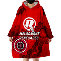 (Custom Personalised ) Melbourne Renegades Aboriginal Art Cricket 2022 Wearable Blanket Hoodie