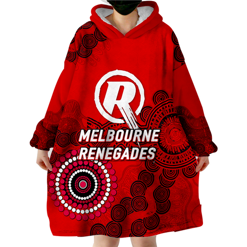 (Custom Personalised ) Melbourne Renegades Aboriginal Art Cricket 2022 Wearable Blanket Hoodie