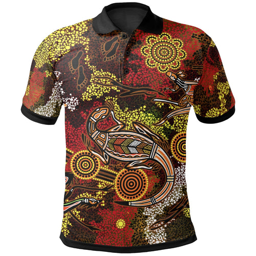 aboriginal-polo-shirts-kangaroo-and-lizard-dot-painting-art