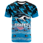 Sharks Rugby ANZAC Day Camouflage Indigenous Art T-Shirt - LT12