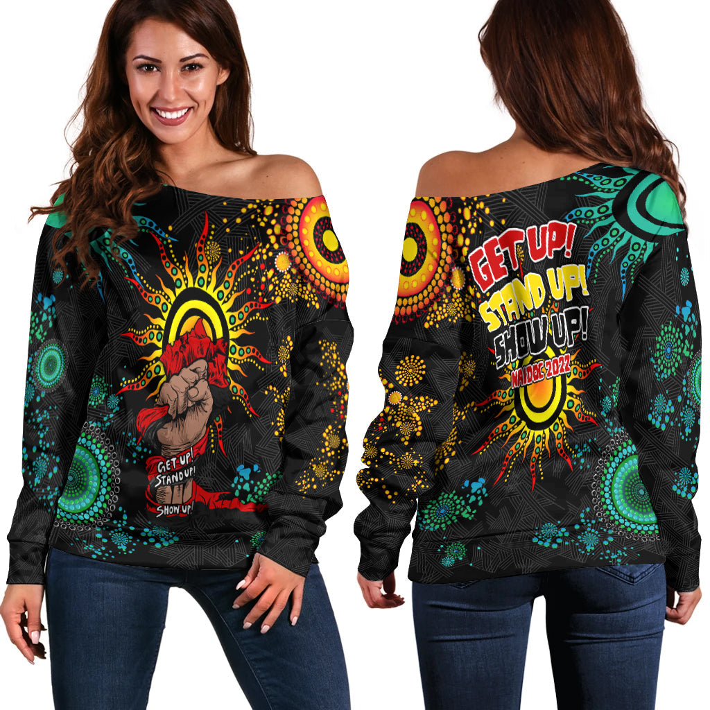 NAIDOC Week 2022 Aboriginal Art Unique Women Off Shoulder Sweater