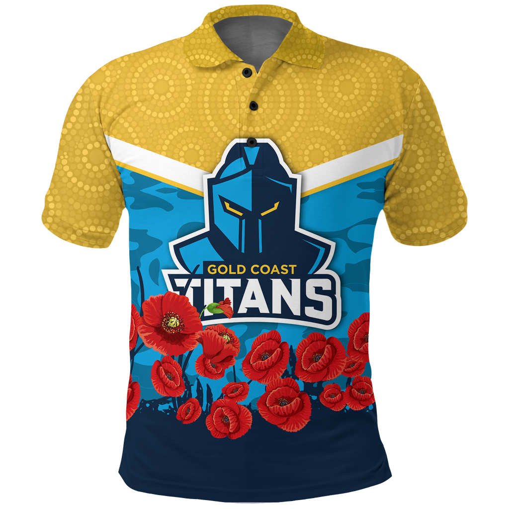 Titans Anzac Day Indigenous Art Polo Shirt 