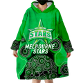 Melbourne Stars Aboriginal Art Cricket 2022 Wearable Blanket Hoodie - LT12