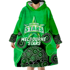 Melbourne Stars Aboriginal Art Cricket 2022 Wearable Blanket Hoodie - LT12