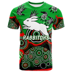 (Custom Personalised) Rabbitohs Rugby Aboriginal Art T-Shirt - LT12