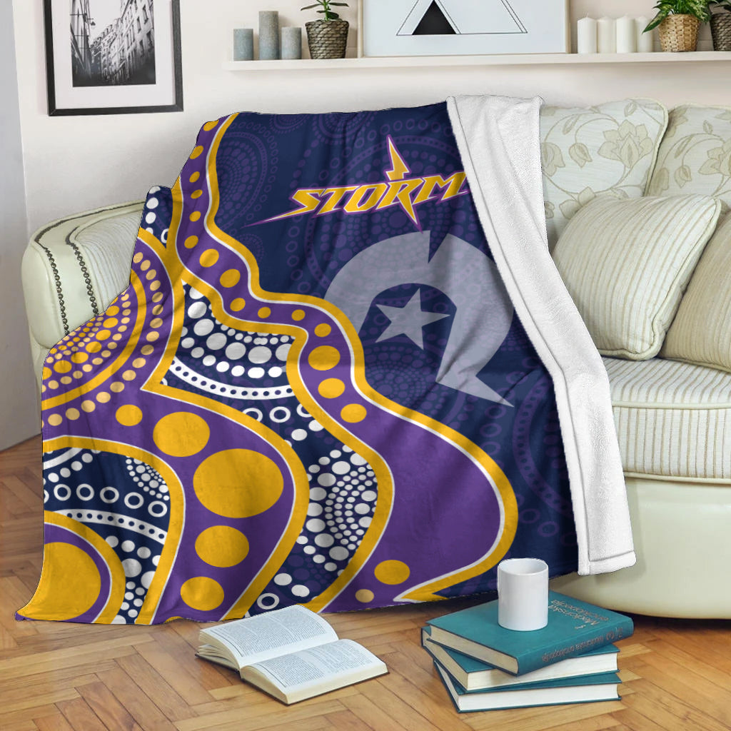 naidoc-week-melbourne-storm-blanket-aboriginal-dot-painting