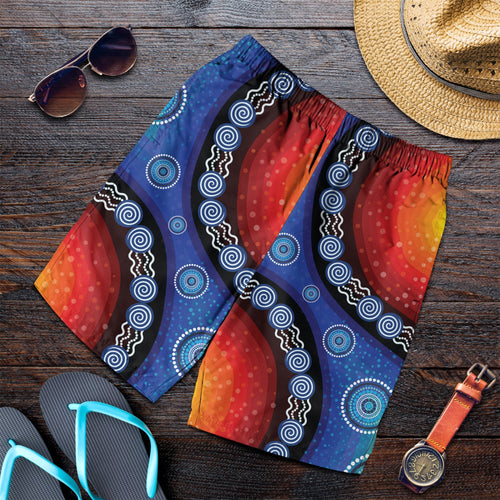 men-short-aboriginal-color-dot-painting