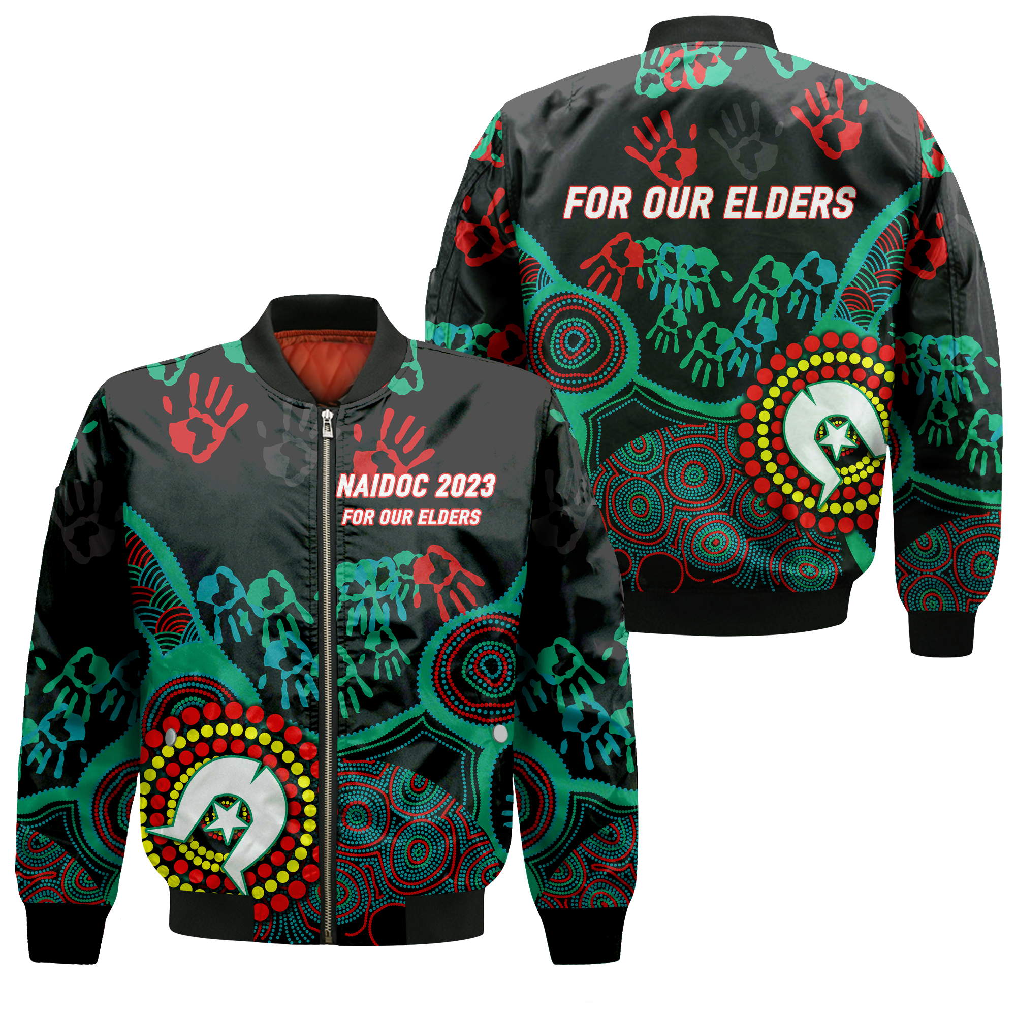 NAIDOC Week 2023 Aboriginal Art For Our Elders Bomber Jacket