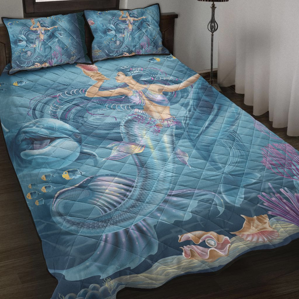 quilt-bed-set-australia-beautiful-mermaid-with-dolphin