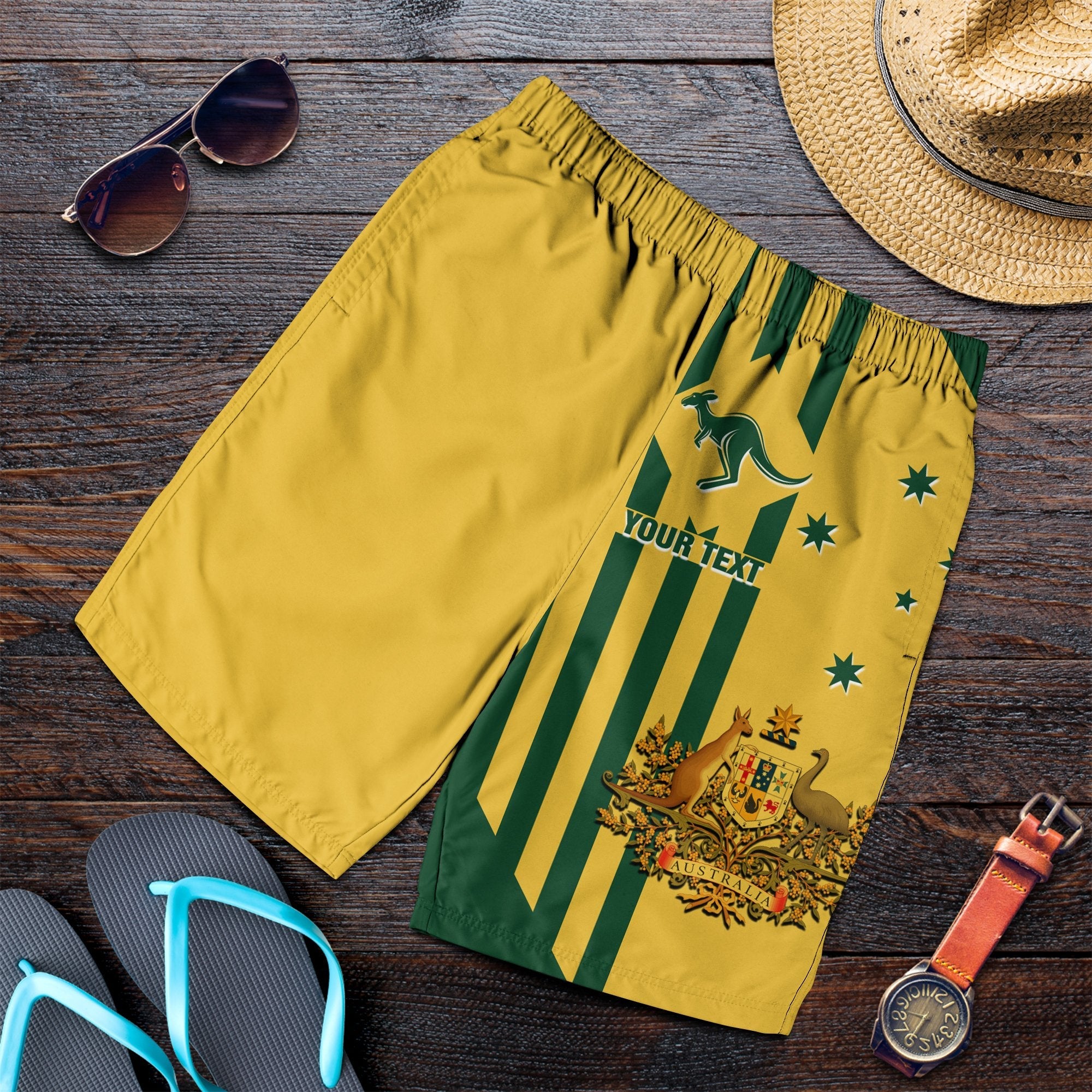 custom-mens-shorts-australia-kangaroo-sign-national-color