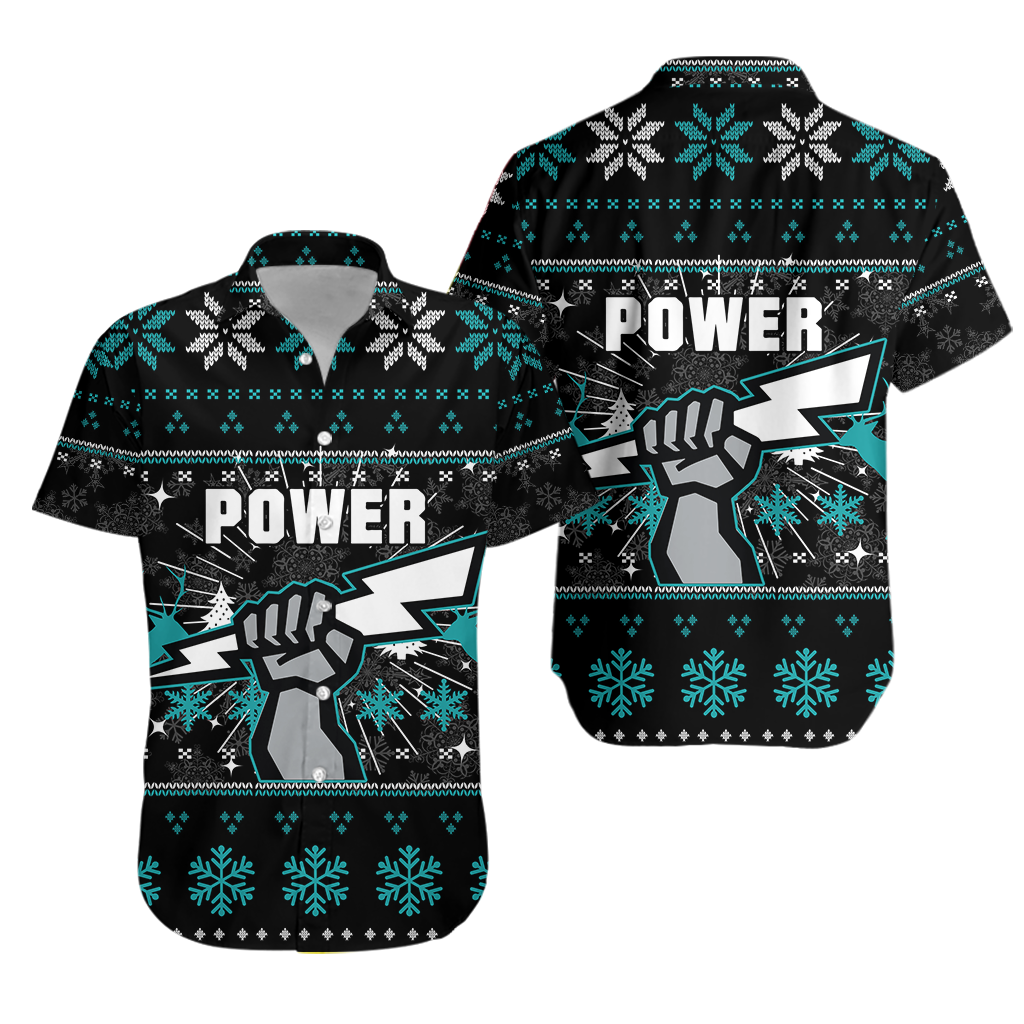 Port Adelaide Hawaiian Shirt - Christmas Ugly Style