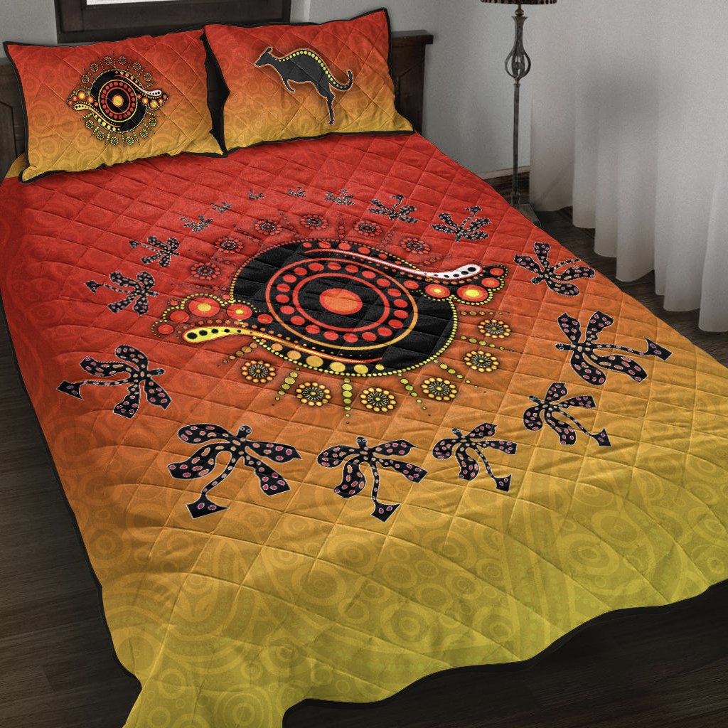 quilt-bed-set-circle-pattern