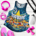 NAIDOC Week Cowboys Women's Racerback Tank - Aboriginal Dot Painting - LT12 - Vibe Hoodie
