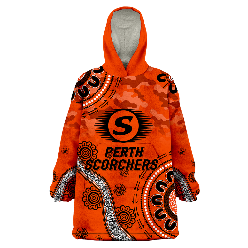 Perth Scorchers ANZAC Day Aboriginal Wearable Blanket Hoodie - LT12