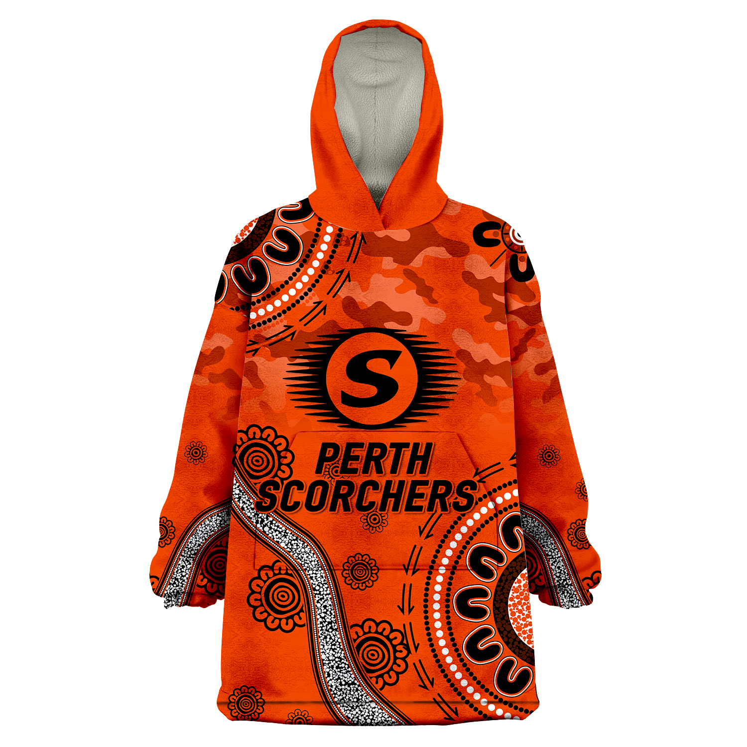 Perth Scorchers ANZAC Day Aboriginal Wearable Blanket Hoodie - LT12