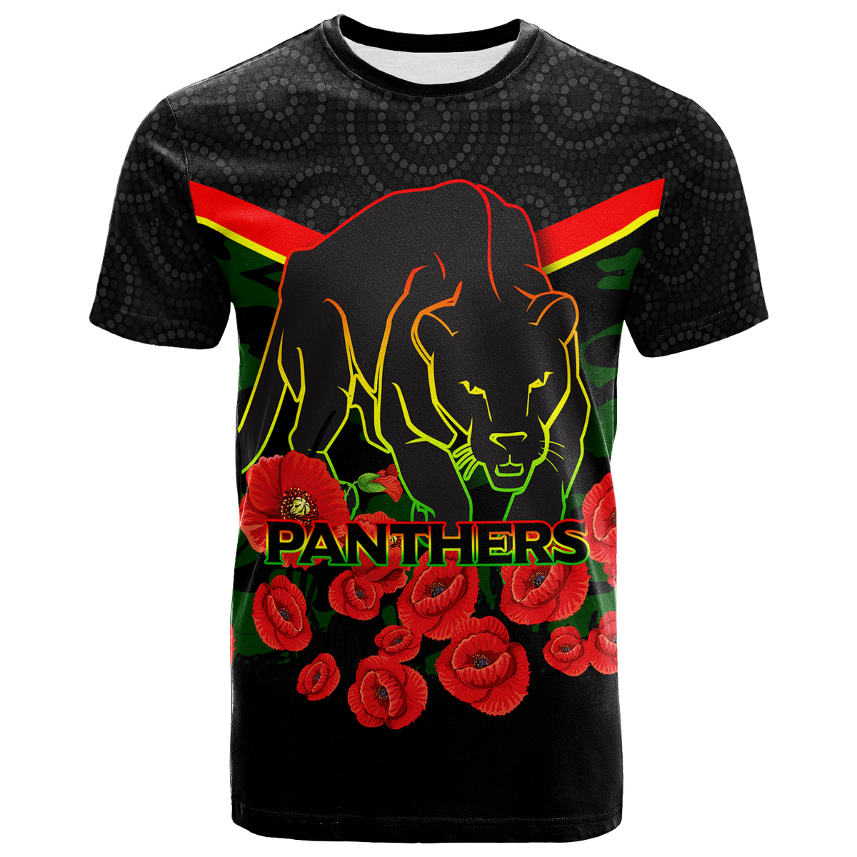 custom-personalised-panthers-anzac-day-t-shirt-indigenous-art