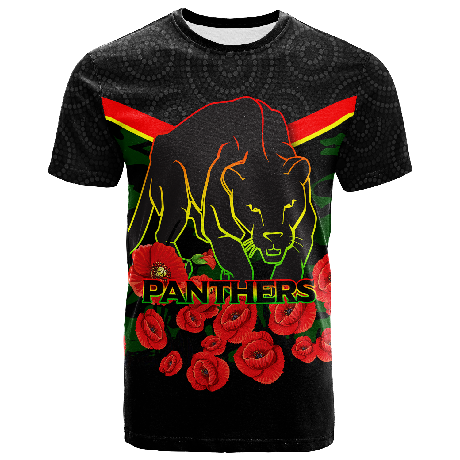 custom-personalised-panthers-anzac-day-t-shirt-indigenous-art