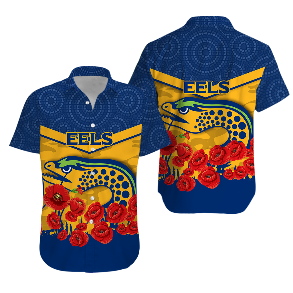 Eels Anzac Day Hawaiian Shirt - Indigenous Art