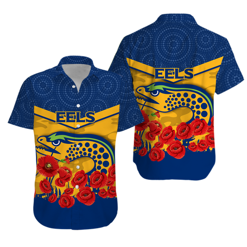 Eels Anzac Day Hawaiian Shirt - Indigenous Art