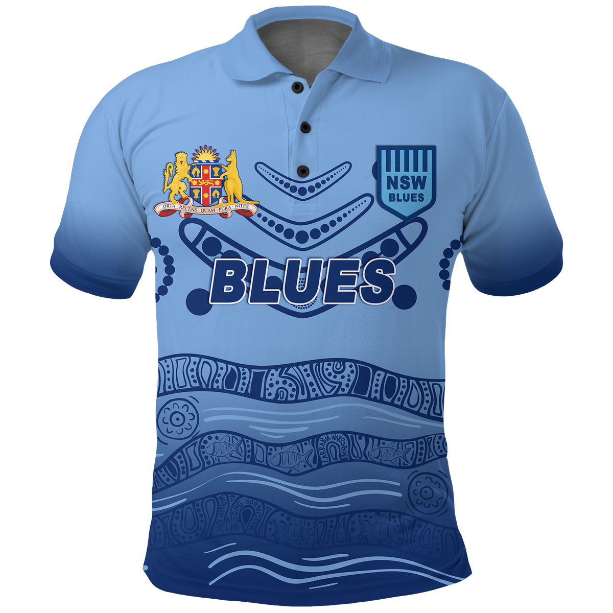 (Custom Personalised) NSW New South Wales Blues Aboriginal Indigenous Polo Shirt - LT12