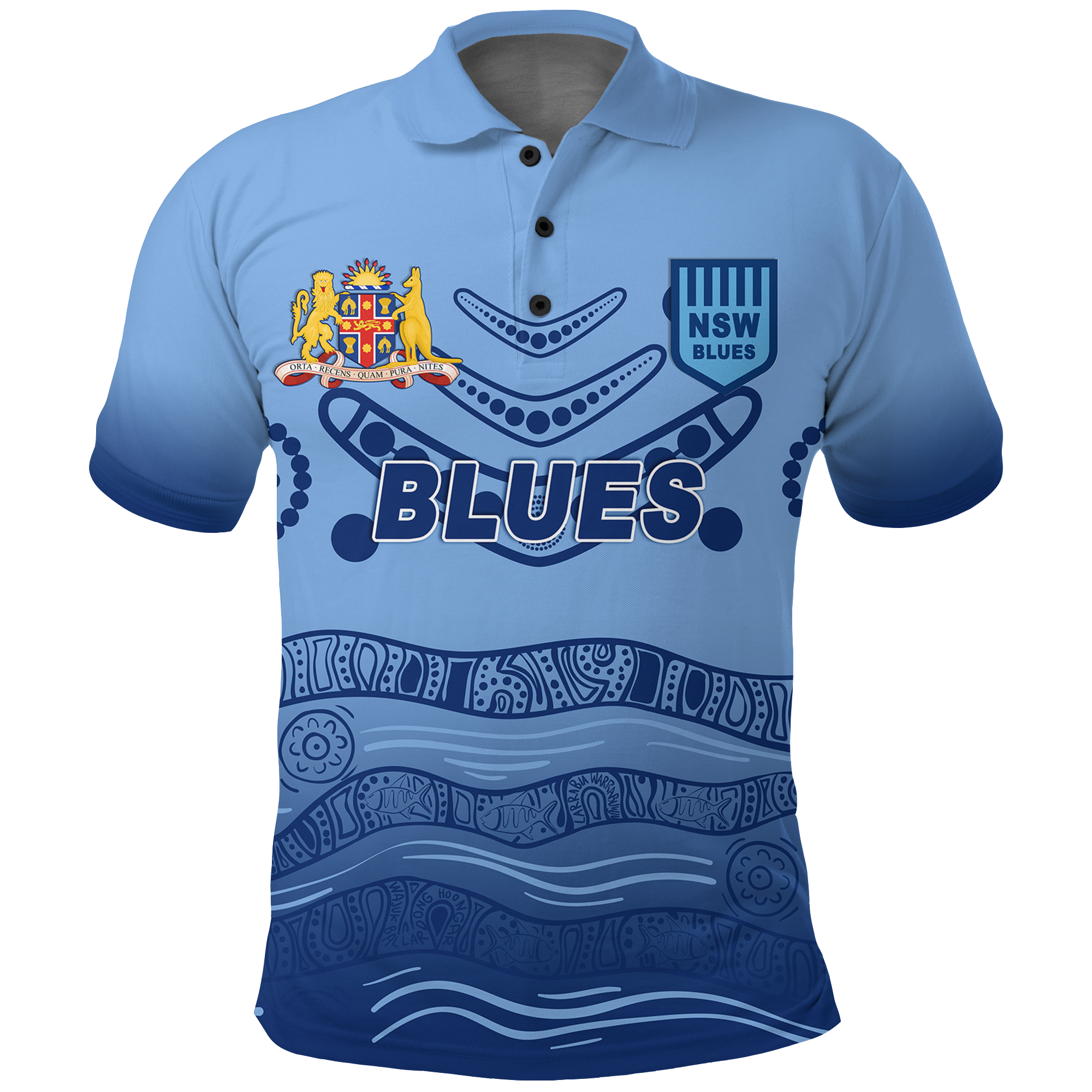 (Custom Personalised) NSW New South Wales Blues Aboriginal Indigenous Polo Shirt - LT12