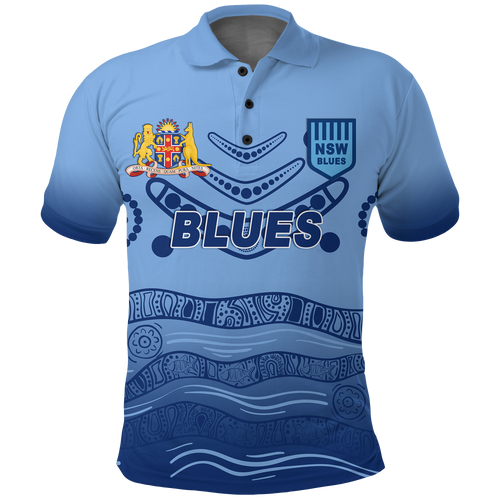 (Custom Personalised) NSW New South Wales Blues Aboriginal Indigenous Polo Shirt - LT12
