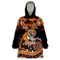 Tigers Rugby ANZAC Day Camouflage Indigenous Art Wearable Blanket Hoodie - LT12