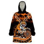 Tigers Rugby ANZAC Day Camouflage Indigenous Art Wearable Blanket Hoodie - LT12
