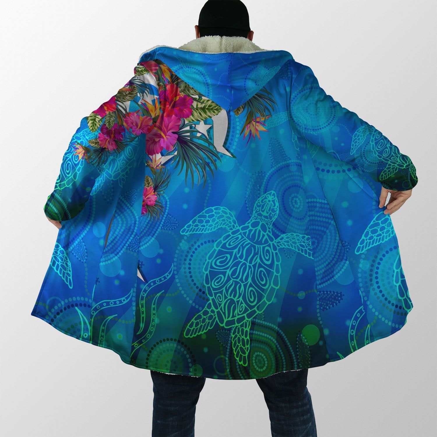 cloaks-torres-strait-blue-sea-with-hibiscus