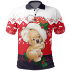 christmas-polo-shirt-koala-shirt-kangaroo-symbol-snowflakes-unisex