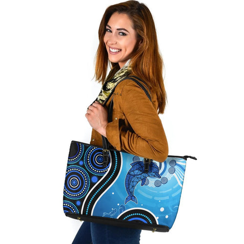 aboriginal-leather-tote-bag-dolphin-and-aboriginal-dot-patterns