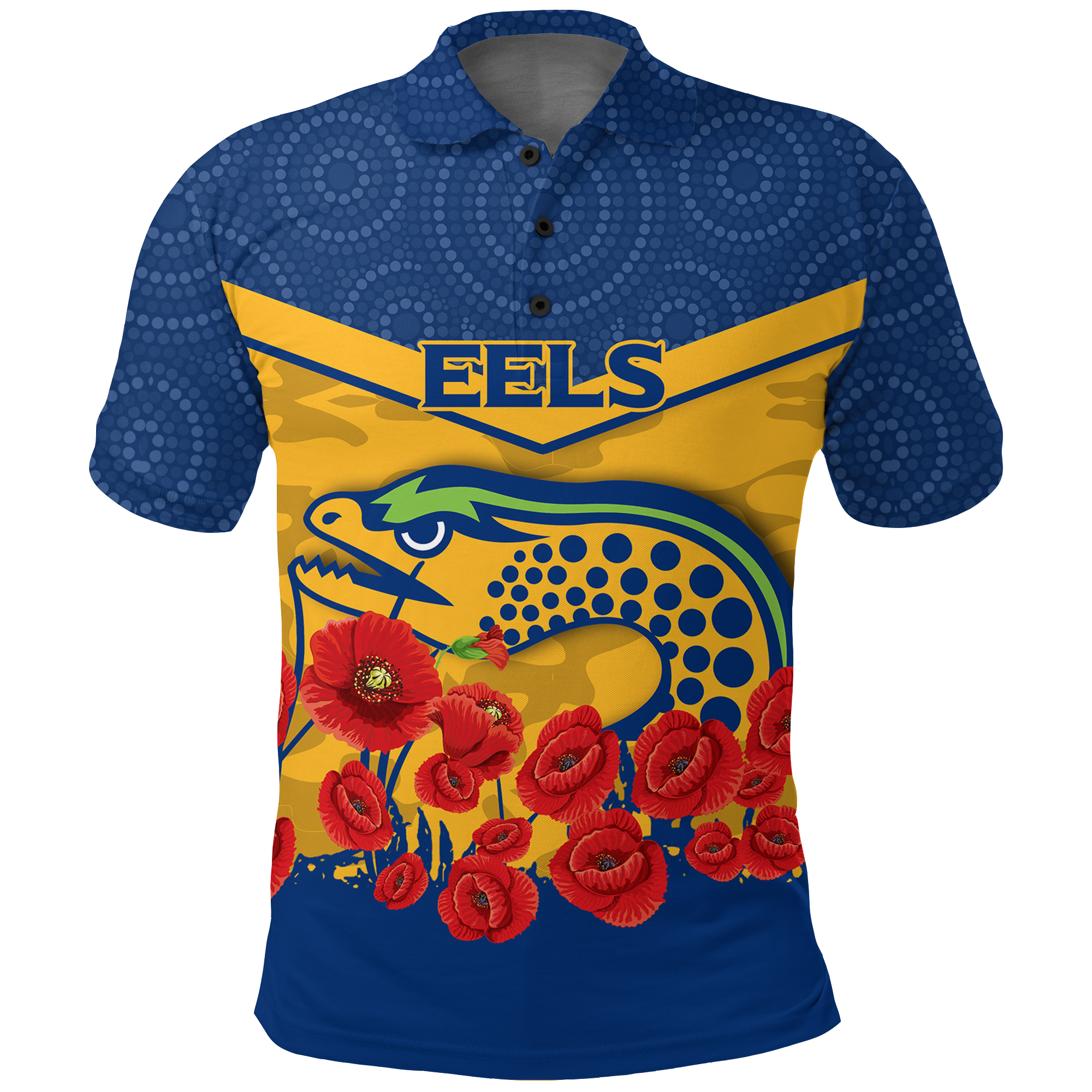 custom-personalised-eels-anzac-day-polo-shirt-indigenous-art