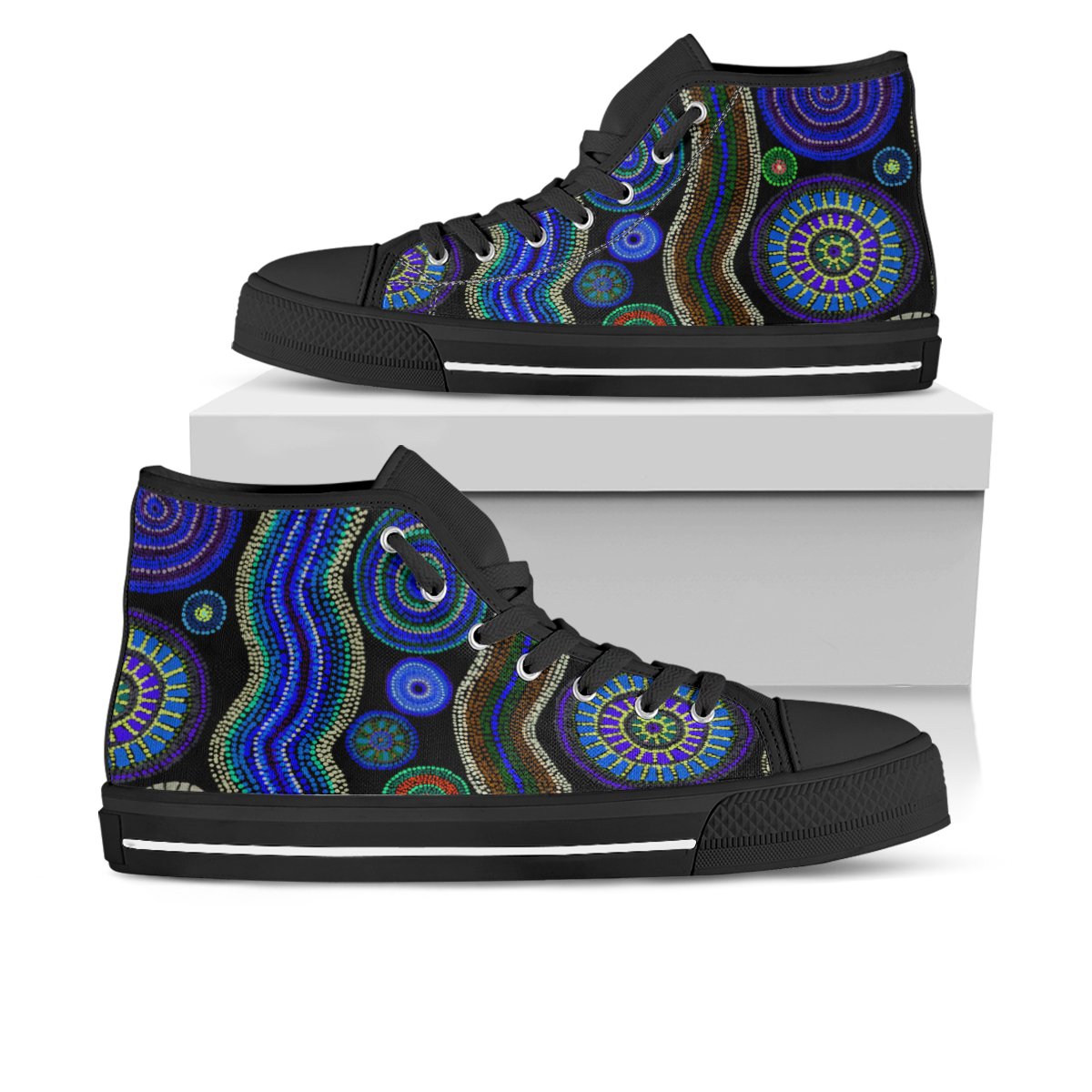 high-top-aboriginal-dot-unique-style-blue
