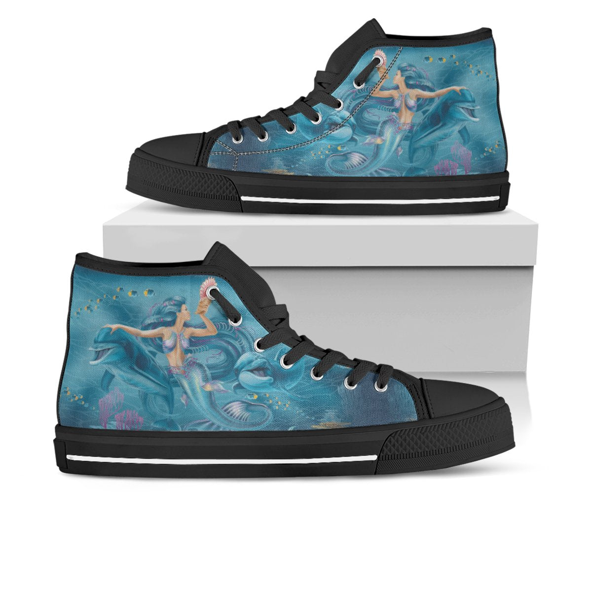 high-top-shoes-australia-beautiful-mermaid-with-dolphin