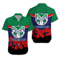 New Zealand Warriors Anzac Day Indigenous Art Hawaiian Shirt