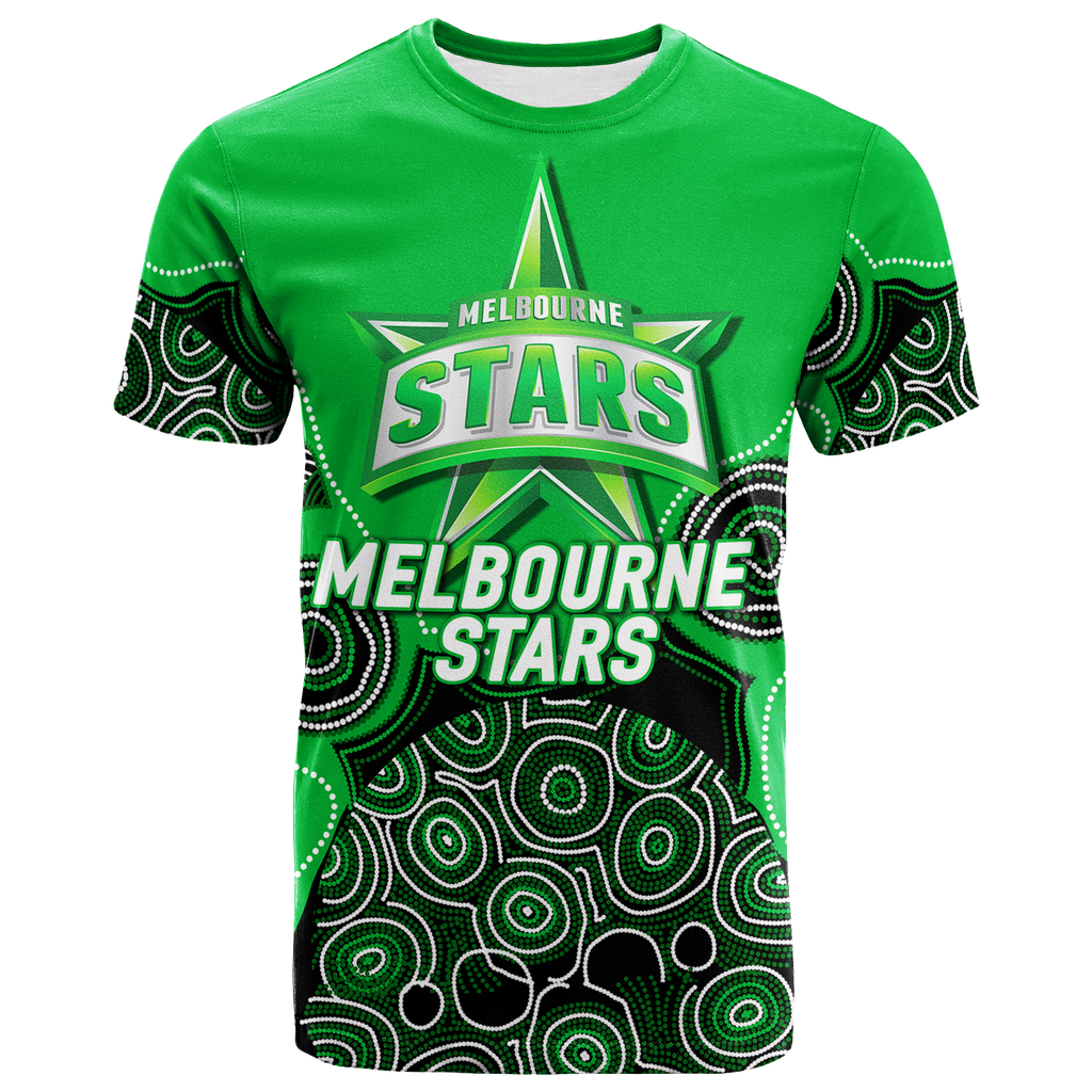 (Custom Personalised) Melbourne Stars Aboriginal Art Cricket 2022 T-Shirt - LT12