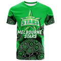 (Custom Personalised) Melbourne Stars Aboriginal Art Cricket 2022 T-Shirt - LT12