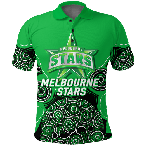 (Custom Personalised) Melbourne Stars Aboriginal Art Cricket 2022 Polo Shirt - LT12