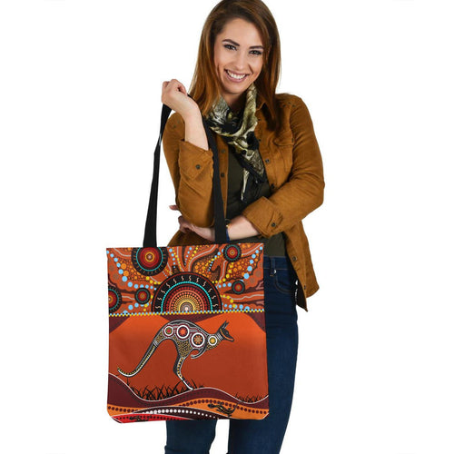 aboriginal-tote-bag-kangaroo-with-dot-painting
