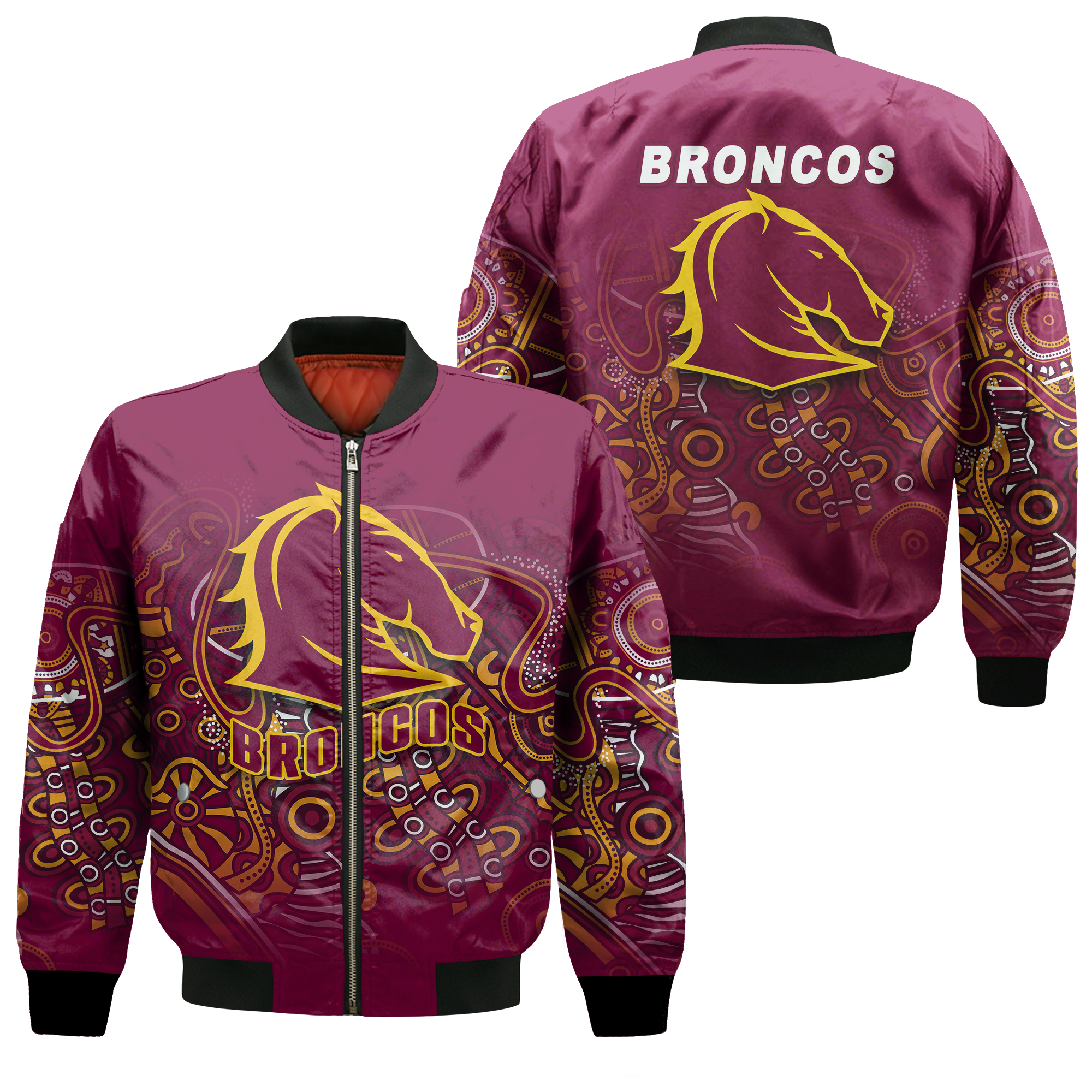 Brisbane Broncos Rugby Indigenous Bomber Jacket - LT12