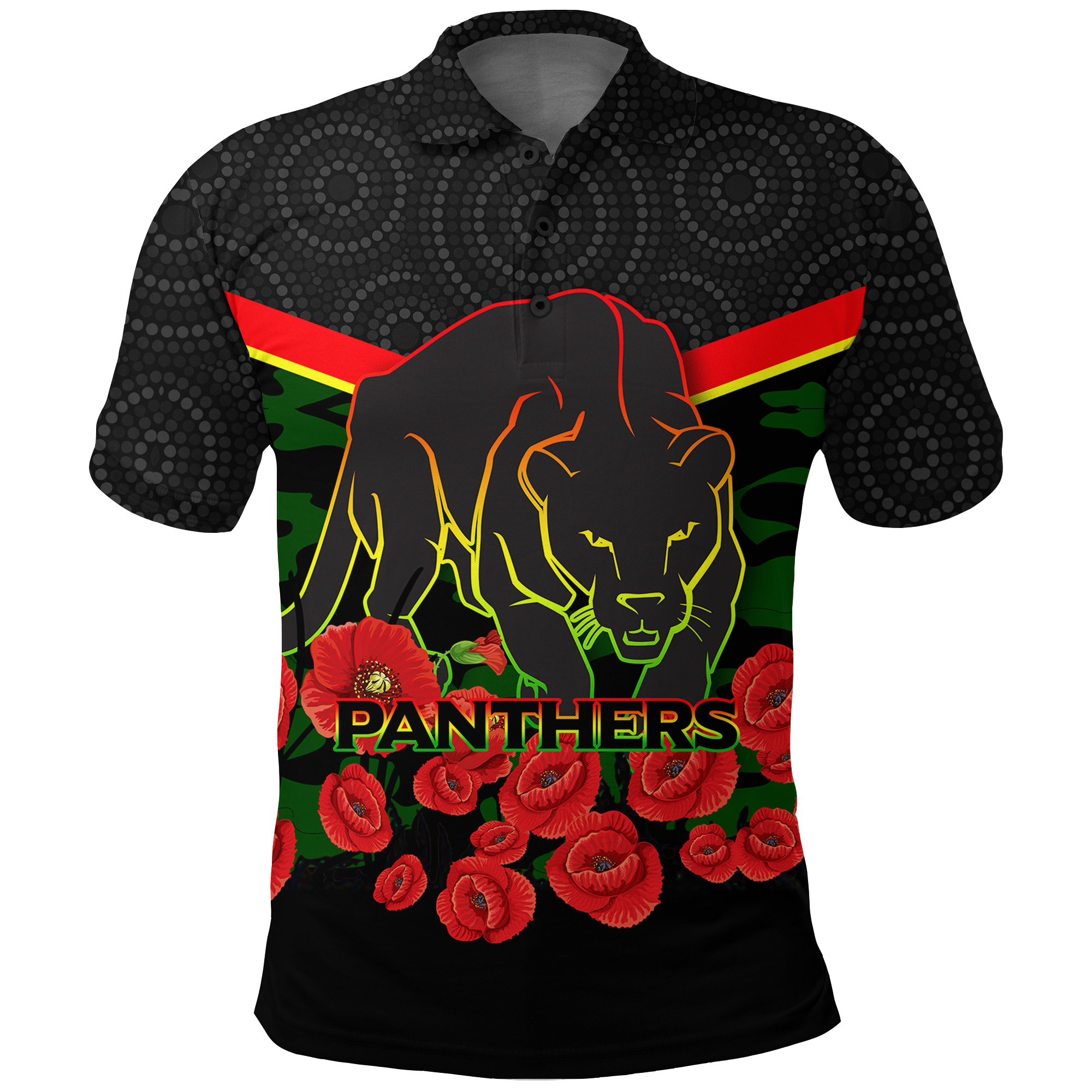 custom-personalised-panthers-anzac-day-polo-shirt-indigenous-art