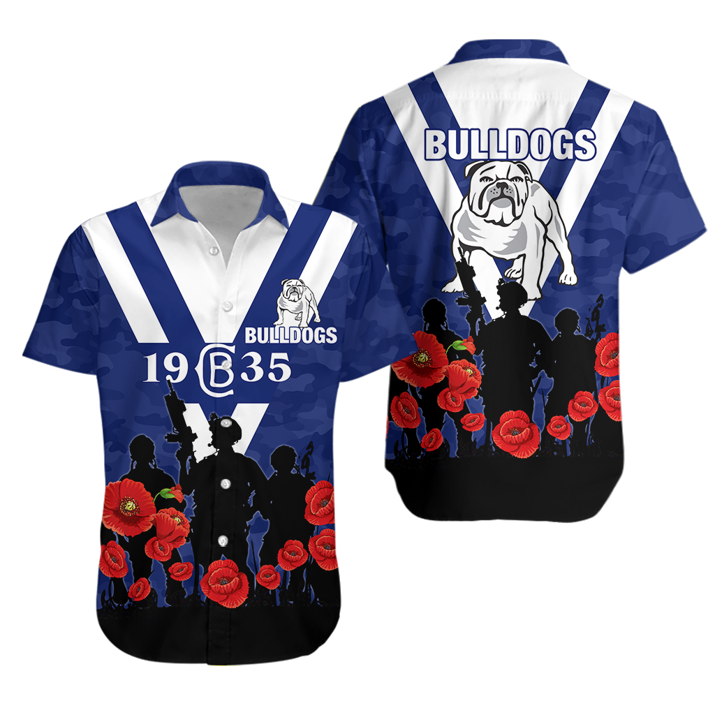 Canterbury-Bankstown Bulldogs Anzac Day Camo Hawaiian Shirt