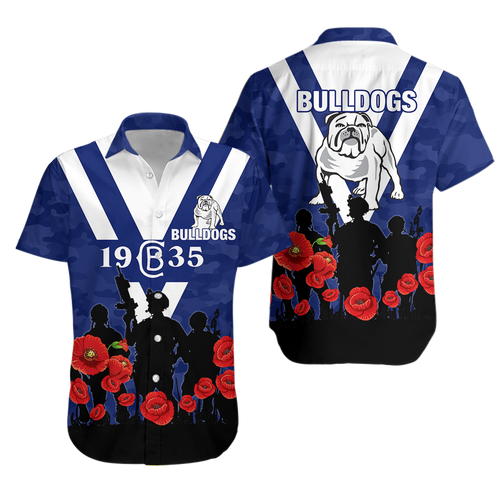 Canterbury-Bankstown Bulldogs Anzac Day Camo Hawaiian Shirt