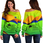 Off Shoulder Sweater - National Color of Australia - Vibe Hoodie