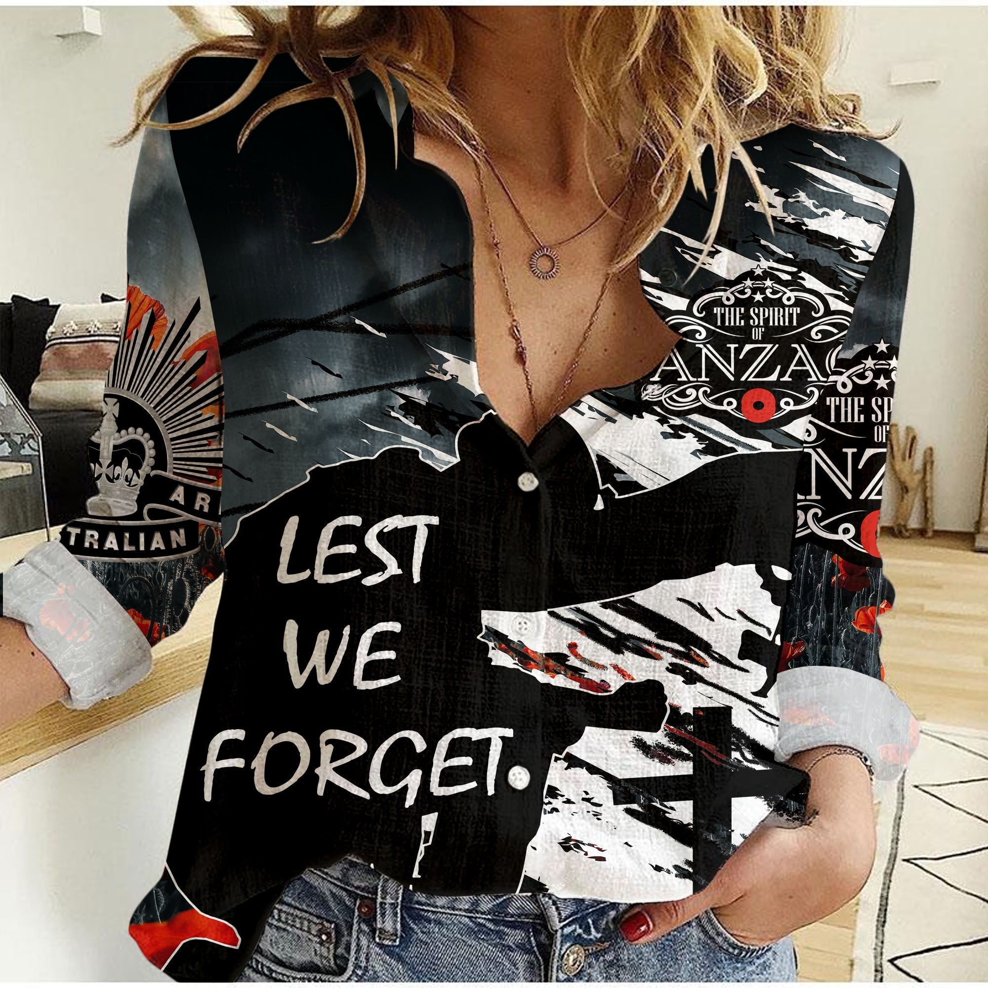 Anzac Day The Spirit of Anzac Women Casual Shirt 