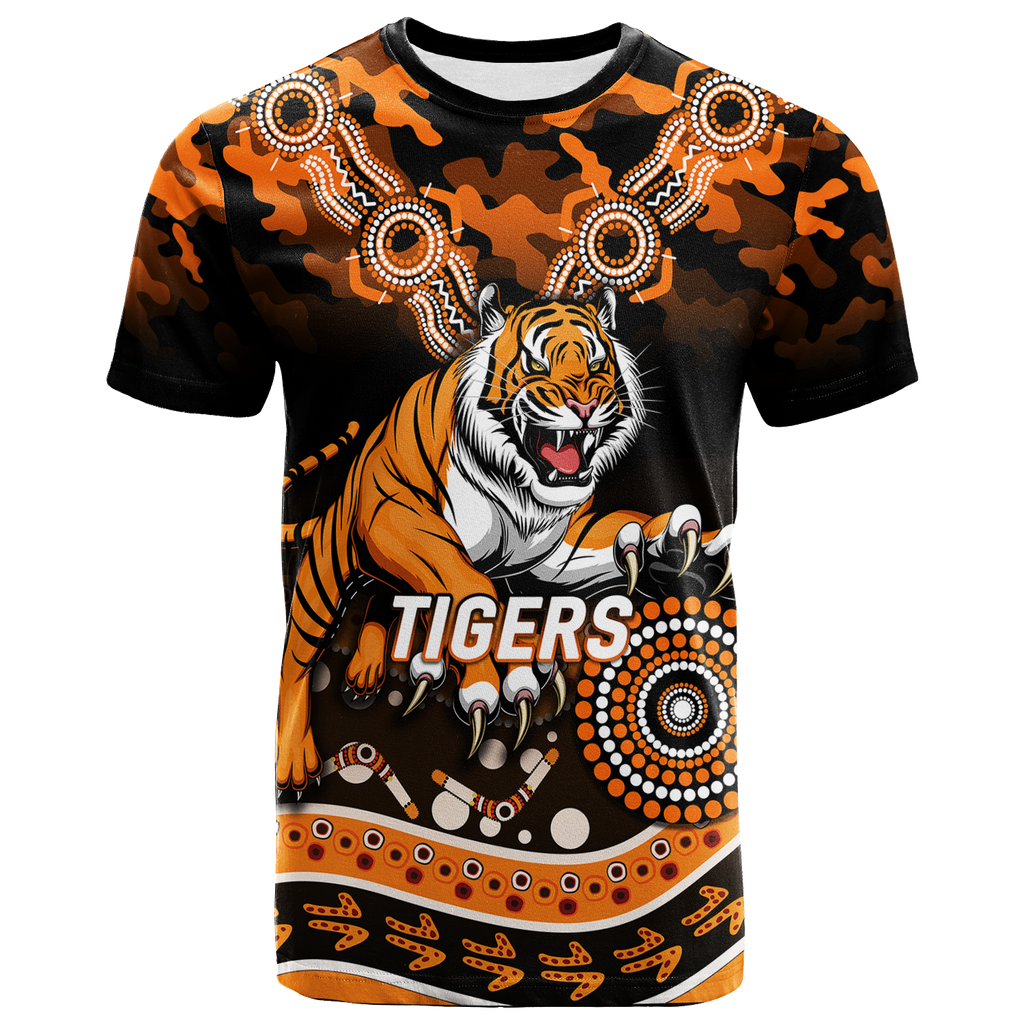 Tigers Rugby ANZAC Day Camouflage Indigenous Art T-Shirt - LT12