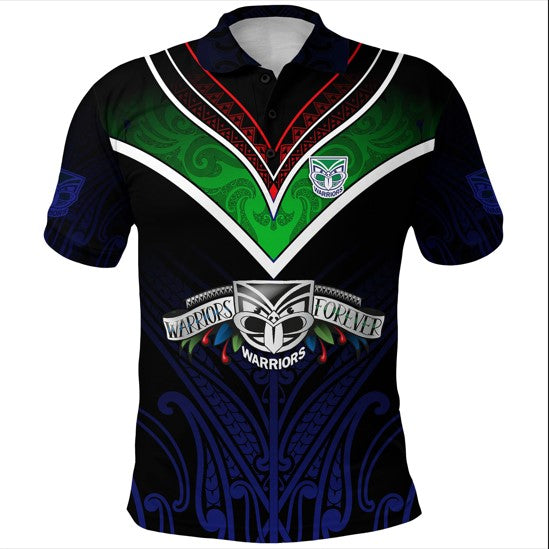 New Zealand Warriors Combo Polo Shirt and Men Short The Warriors Special Maori Silver Fern Style LT9