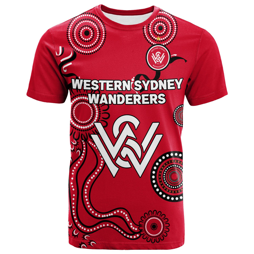 custom-personalised-western-sydney-wanderers-t-shirt-indigenous-dot-painting-art