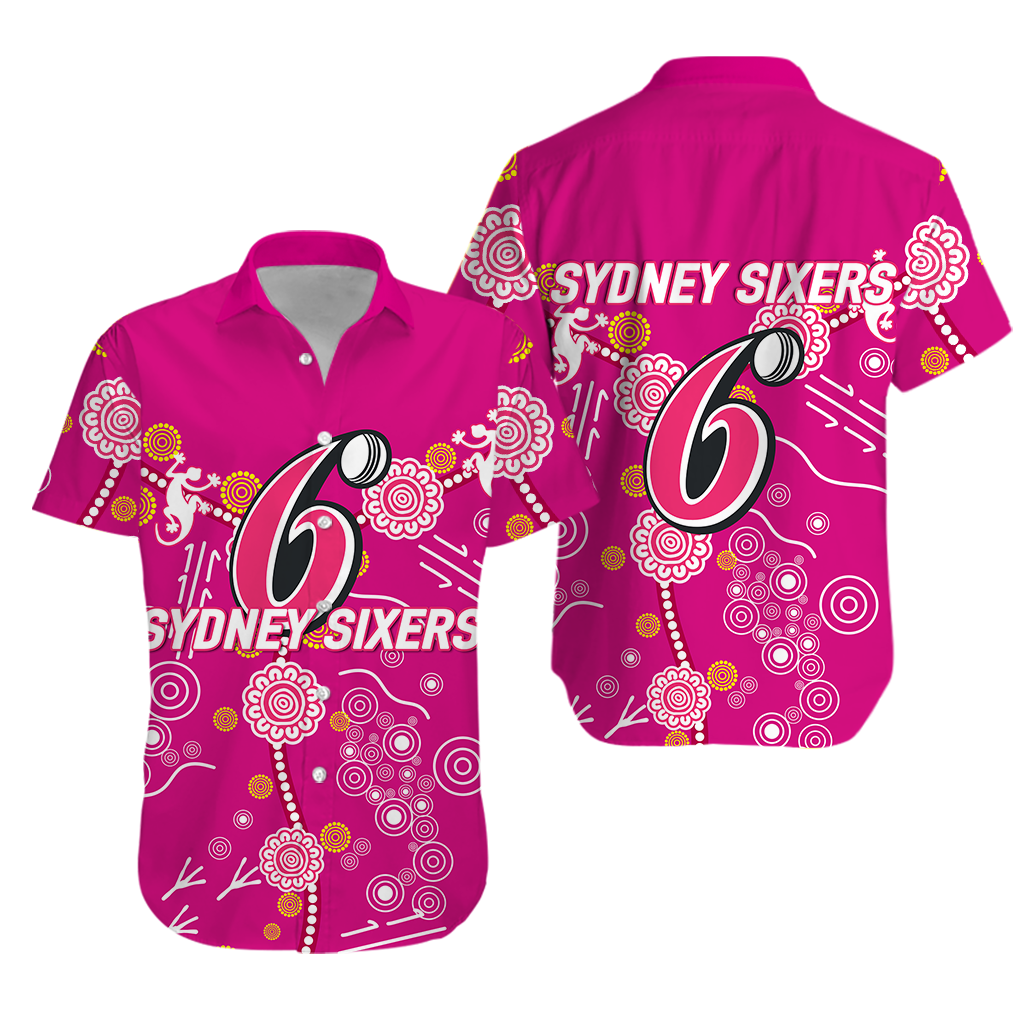 Sydney Sixers Aboriginal Art Cricket 2022 Hawaiian Shirt - LT12
