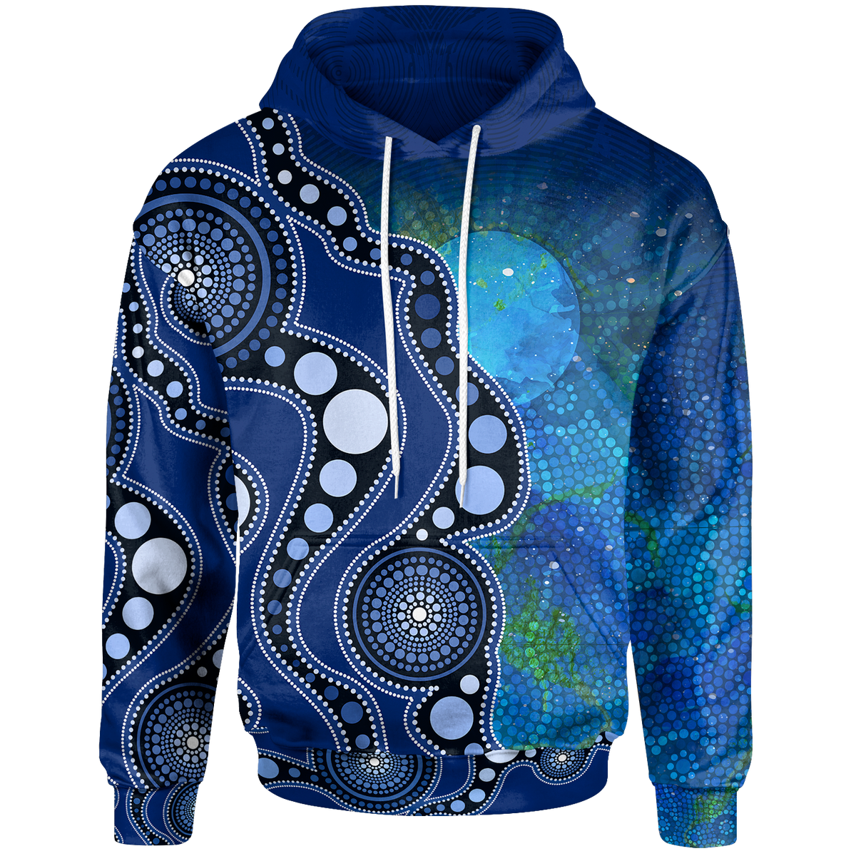 kid-aboriginal-hoodie-australia-indigenous-flag-circle-dot-painting-art-blue